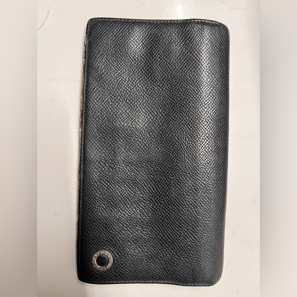 Bulgari Black Textured Leather Wallet